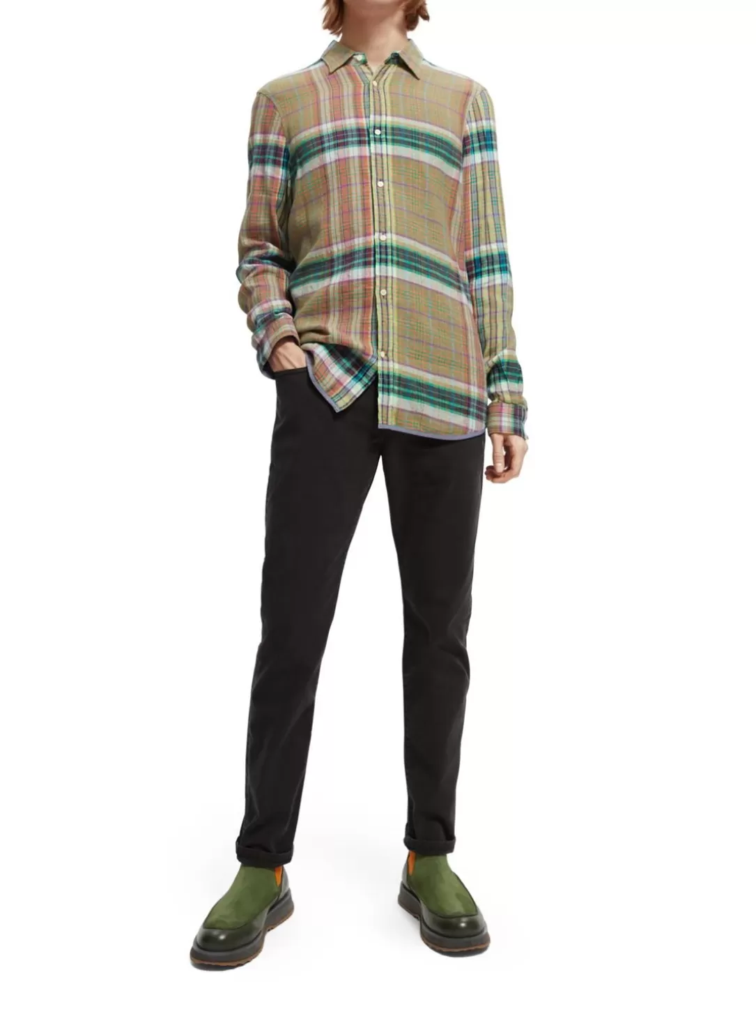 Scotch and Soda Regular-Fit Lightweight Checked Flannel Shirt Combo B Cheap