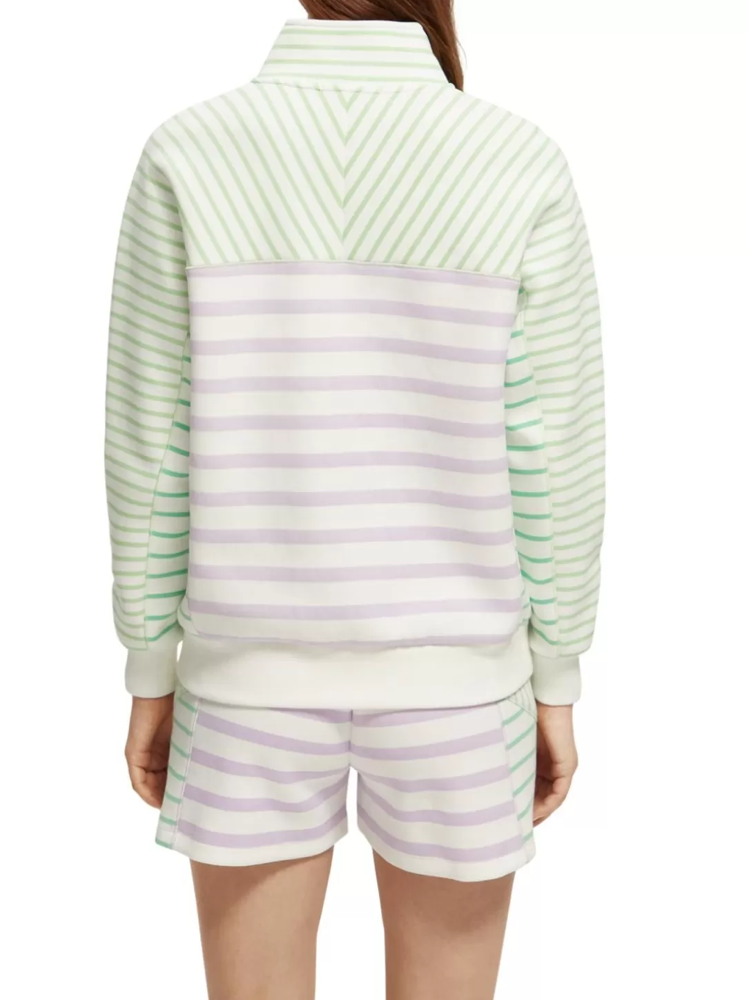 Scotch and Soda Relaxed Fit Half-Zip Sweatshirt Striped Outlet