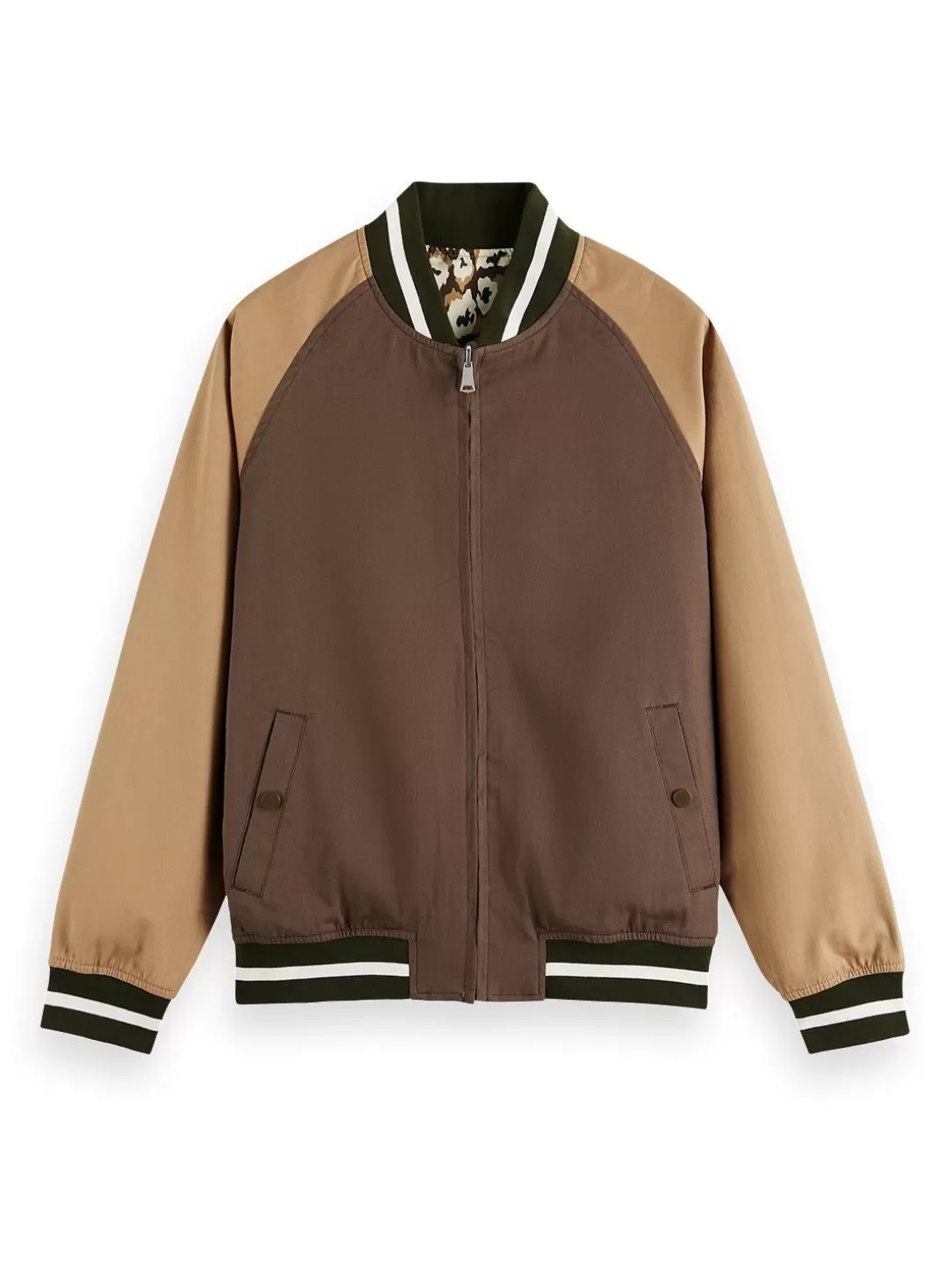 Scotch and Soda Reversible Bomber Jacket Taupe Animal Shop