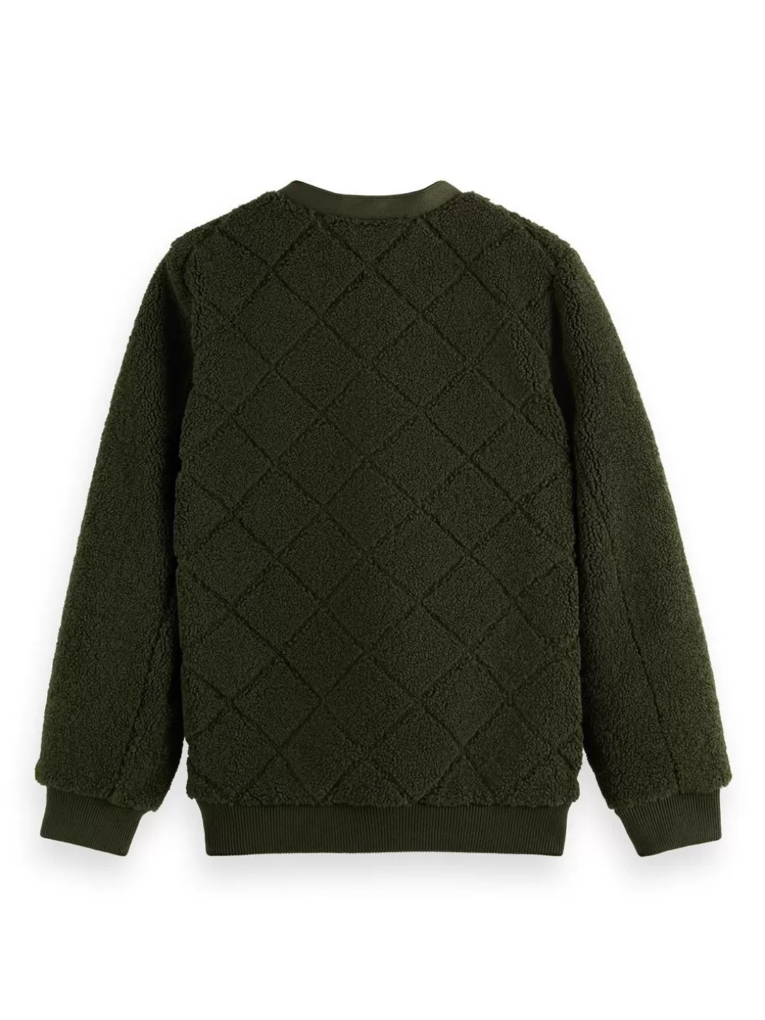 Scotch and Soda Shearling Cardigan Jacket Field Green Best Sale