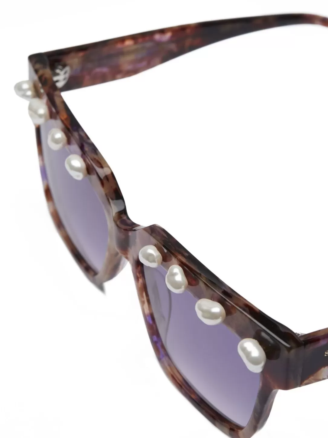 Scotch and Soda Simone - Faux Pearl-Encrusted Sunglasses Mauve Mineral New