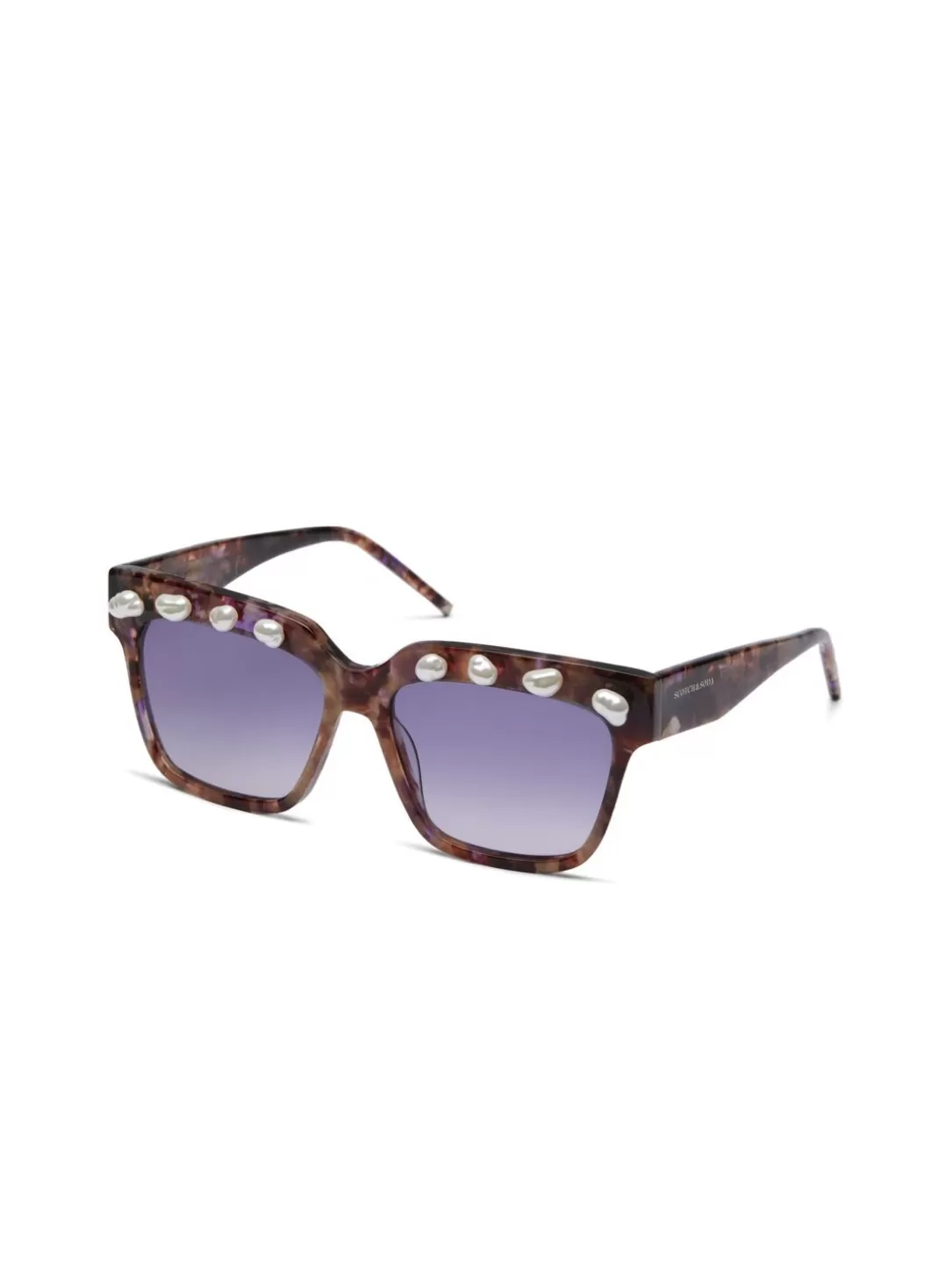 Scotch and Soda Simone - Faux Pearl-Encrusted Sunglasses Mauve Mineral New