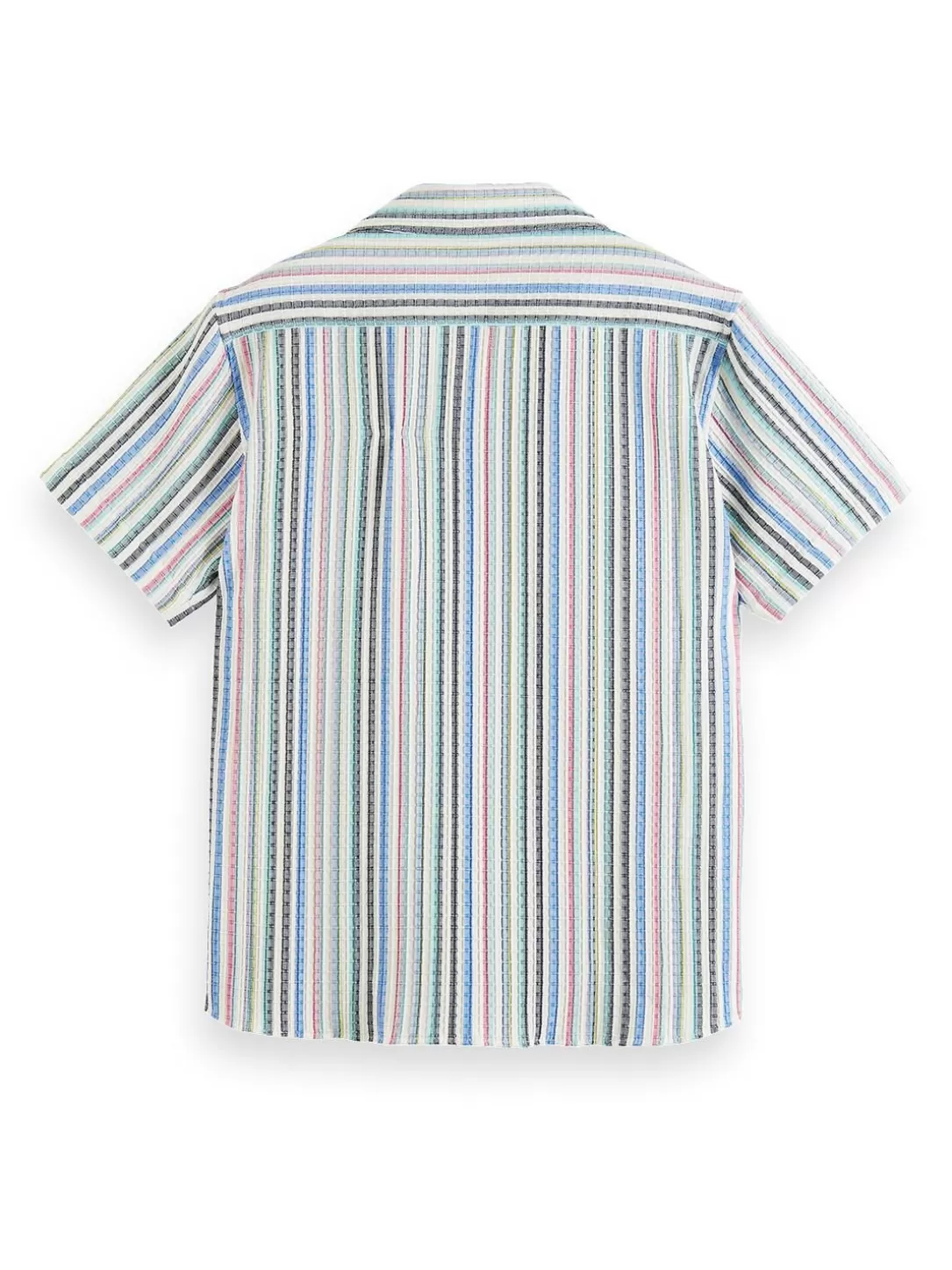 Scotch and Soda Structured Short Sleeve Stripe Shirt Multi Stripe Blue Red Shop