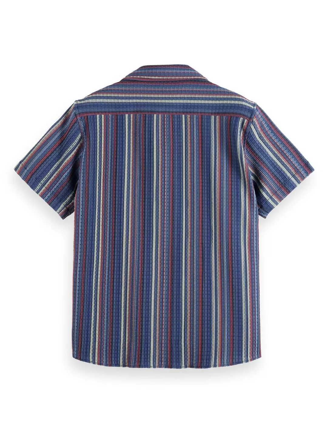 Scotch and Soda Structured Short Sleeve Stripe Shirt Multi Stripe Blue Pink Cheap