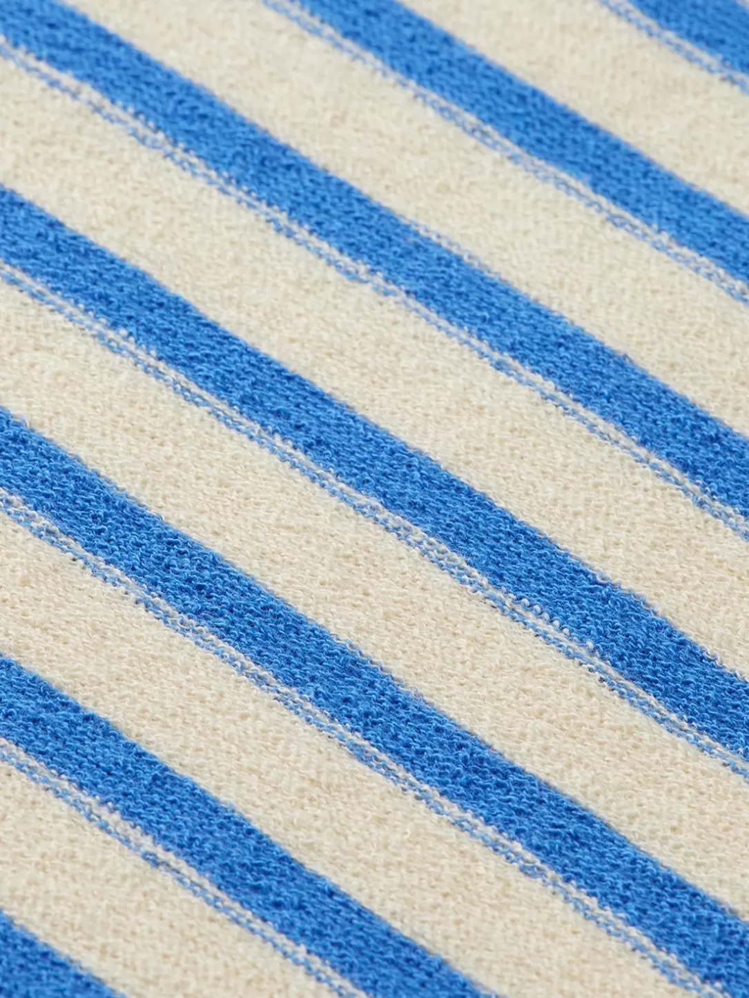 Scotch and Soda Structured Yarn Dye Stripe T-Shirt Ecru Blue Stripe Store