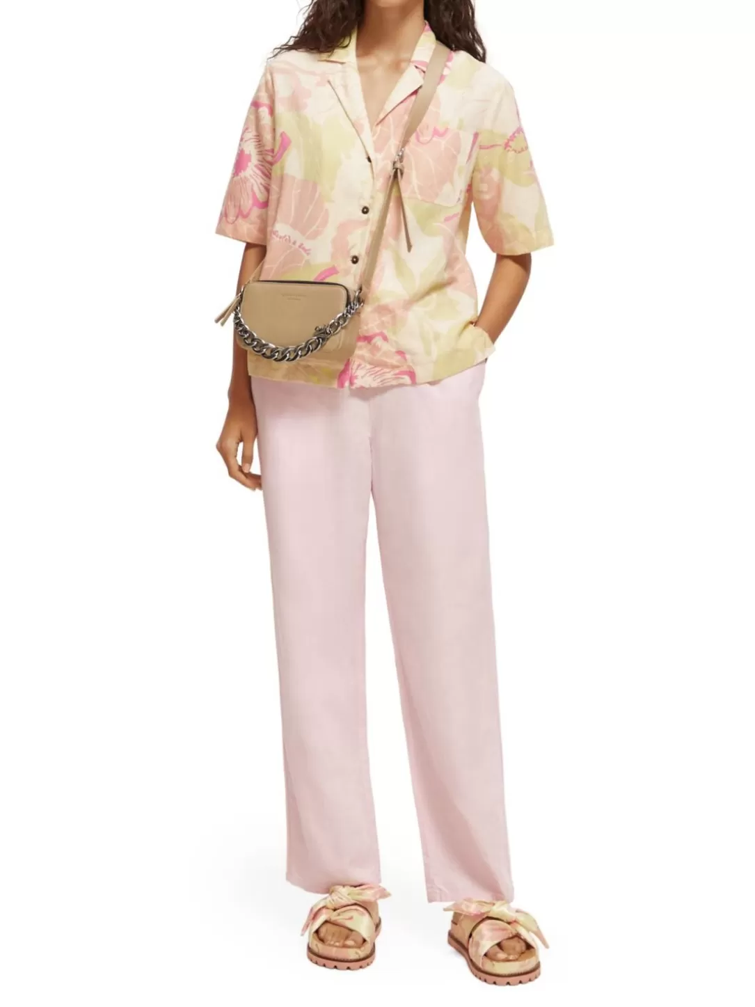 Scotch and Soda The Aubrey High-Rise Balloon Fit Trousers Rose Pink Flash Sale