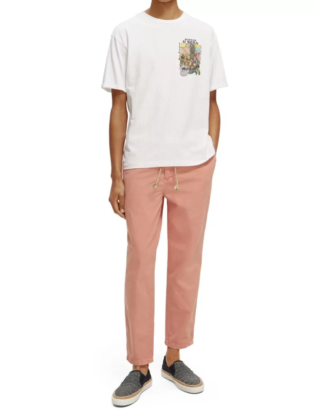 Scotch and Soda The Drift Regular Tapered-Fit Garment-Dyed Jogger Flamingo Cheap