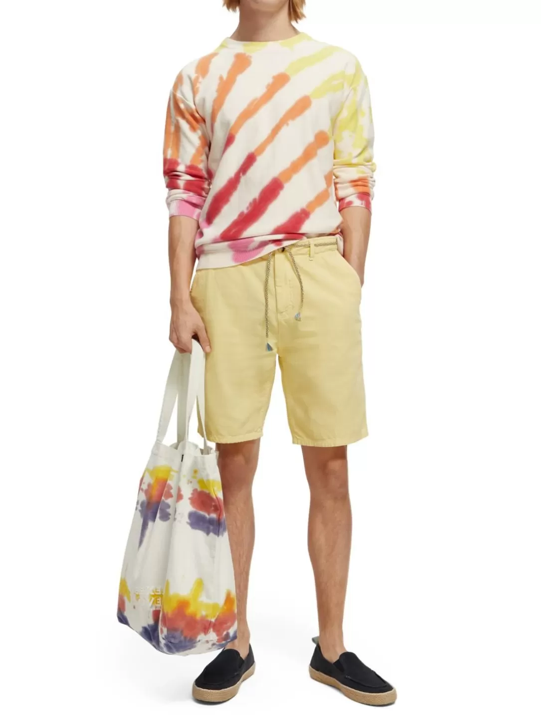 Scotch and Soda The Fave Garment-Dyed Linen-Blended Shorts Banana Sale