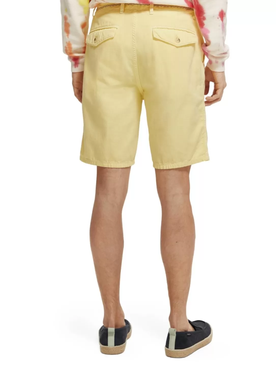 Scotch and Soda The Fave Garment-Dyed Linen-Blended Shorts Banana Sale