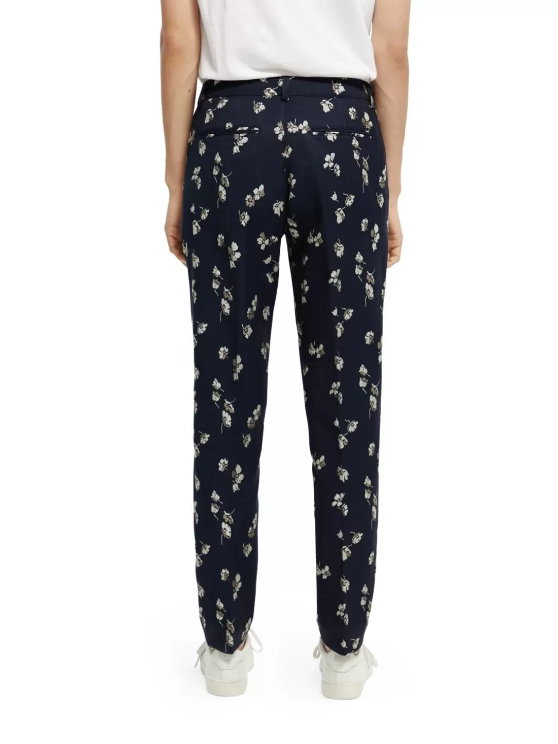 Scotch and Soda The Lowry Mid-Rise Slim Fit Jacquard Trousers Tulips Clearance