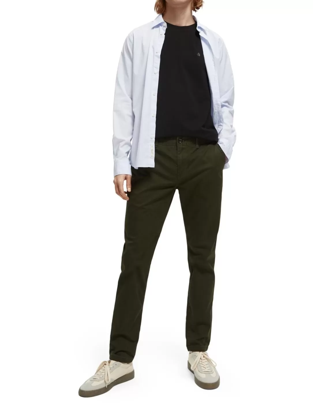 Scotch and Soda The Mott Super-Slim Fit Organic Cotton Chino Military Clearance