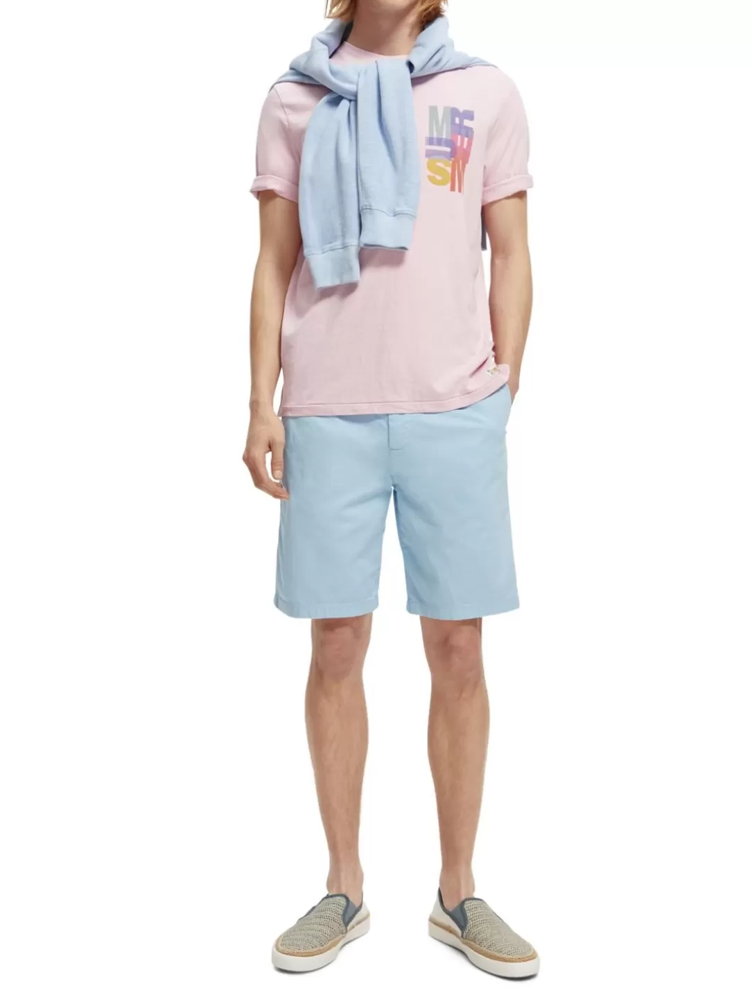 Scotch and Soda The Stuart Garment-Dyed Chino Shorts Sea Blue Best Sale