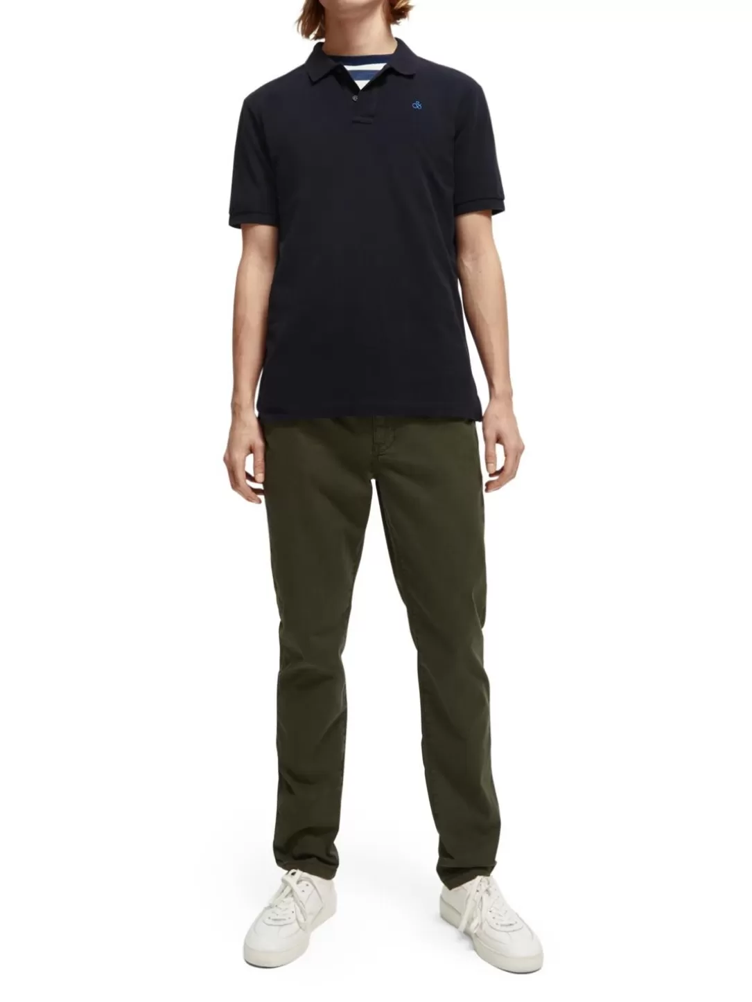 Scotch and Soda The Stuart Regular Slim Fit Organic Cotton Chino Military Hot