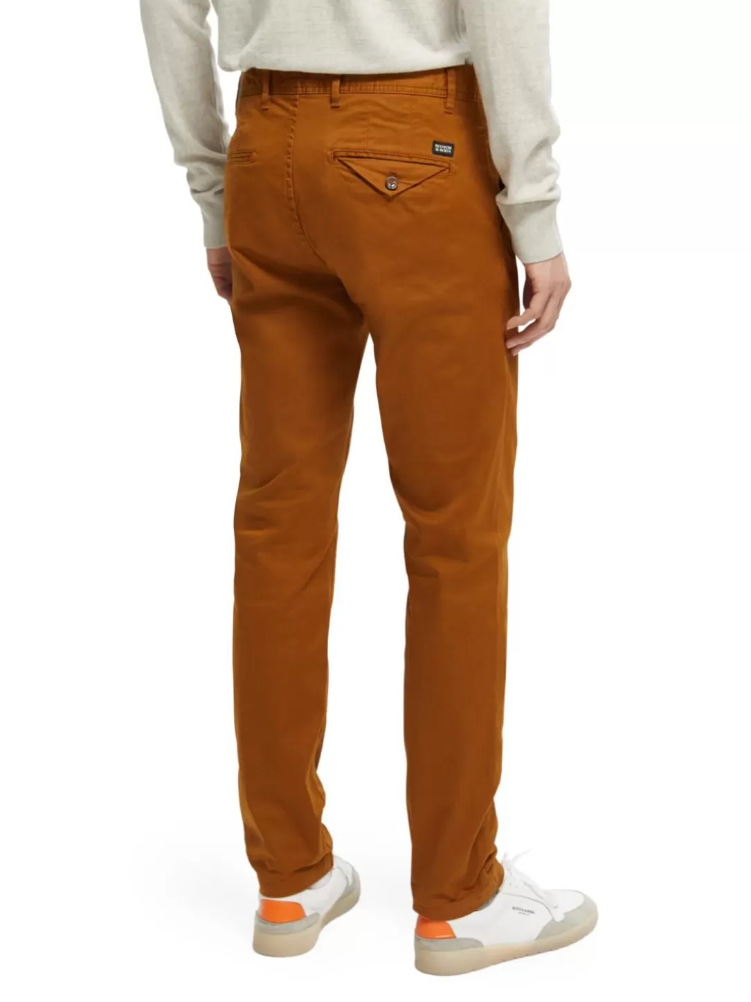 Scotch and Soda The Stuart Regular Slim Fit Organic Cotton Chino Walnut Clearance