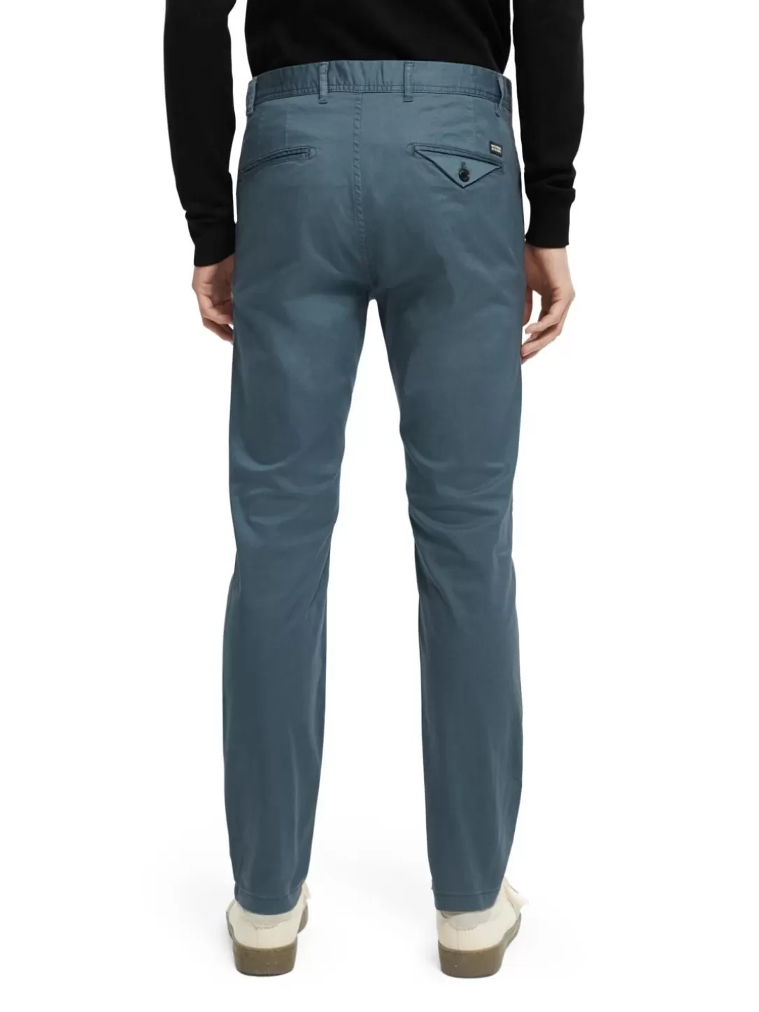 Scotch and Soda The Stuart Regular Slim Fit Organic Cotton Chino Steel Online