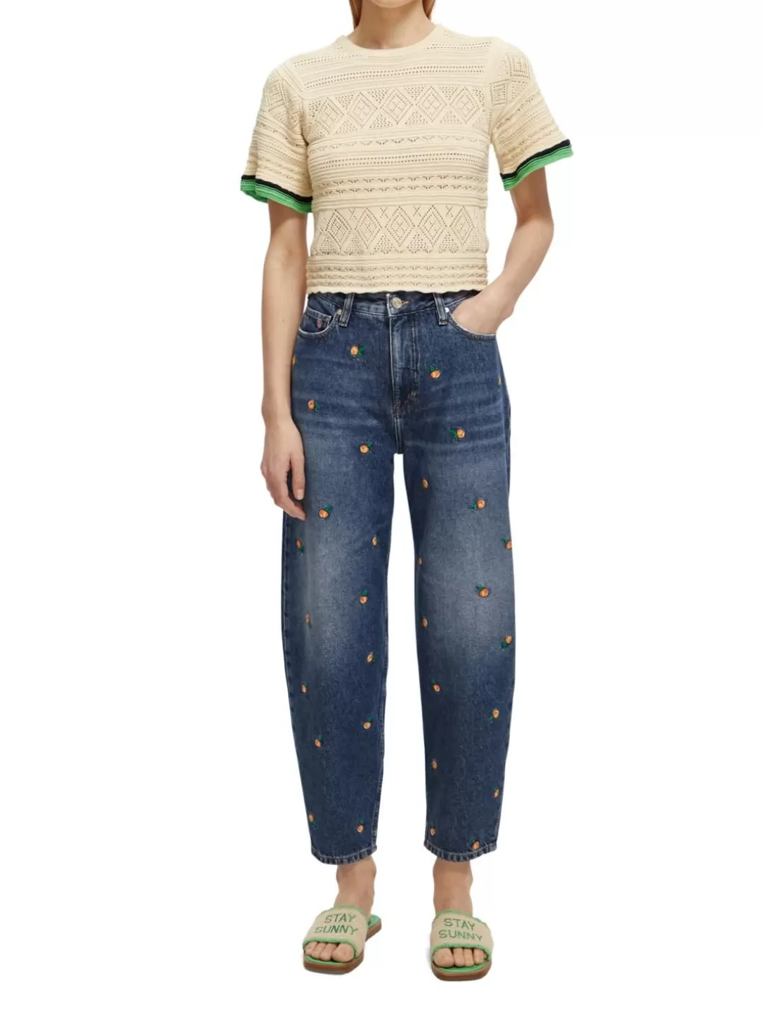 Scotch and Soda The Tide High-Rise Embroidered Balloon Fit Jeans Love In Outlet