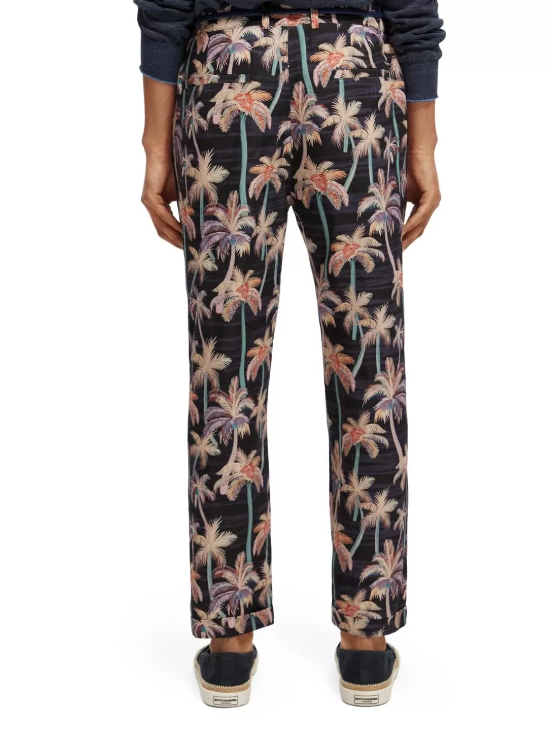 Scotch and Soda The Twilt Printed Pleated Chino Black Aop Palmtree Outlet