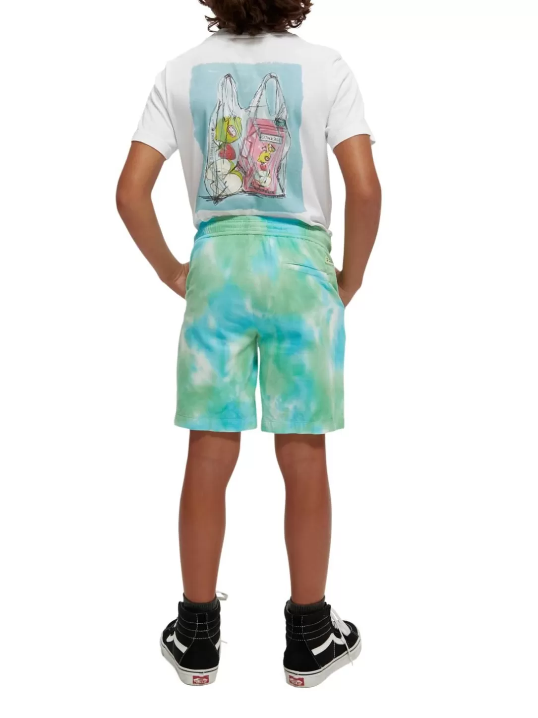 Scotch and Soda Tie-Dye Corduroy Shorts Aqua Tie Dye Clearance