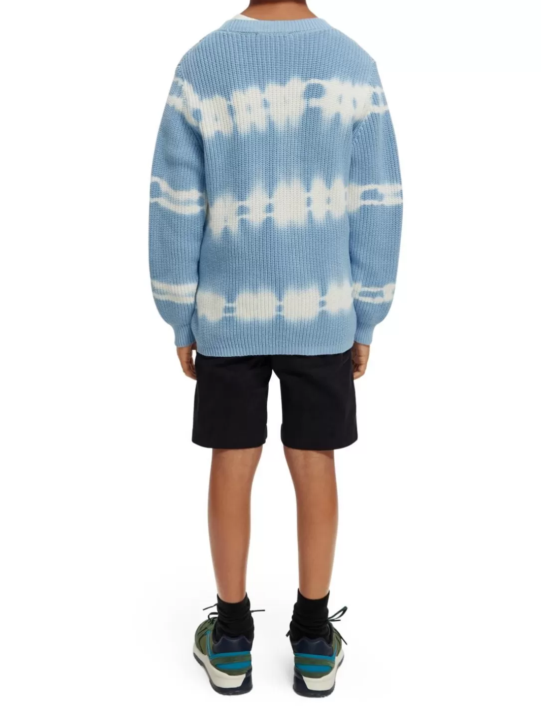 Scotch and Soda Tie-Dye Rib Knit Organic Cotton Sweater Cornflower Cheap