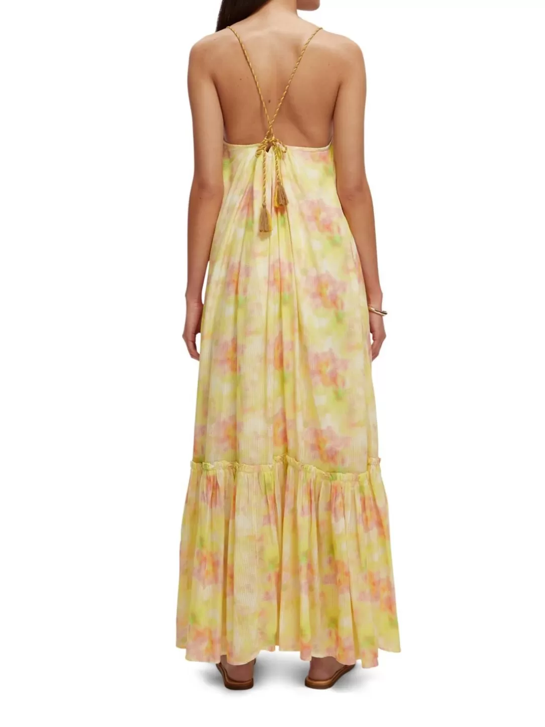 Scotch and Soda Tiered Strap Maxi Dress Multi Tie Dye Online