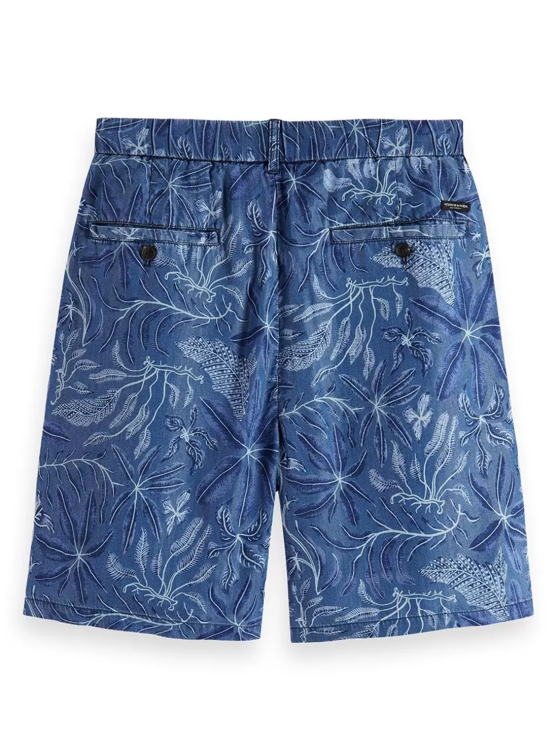 Scotch and Soda Twilt - Allover Printed Pleated Chino Shorts Nocturnal Floral Blue Shop