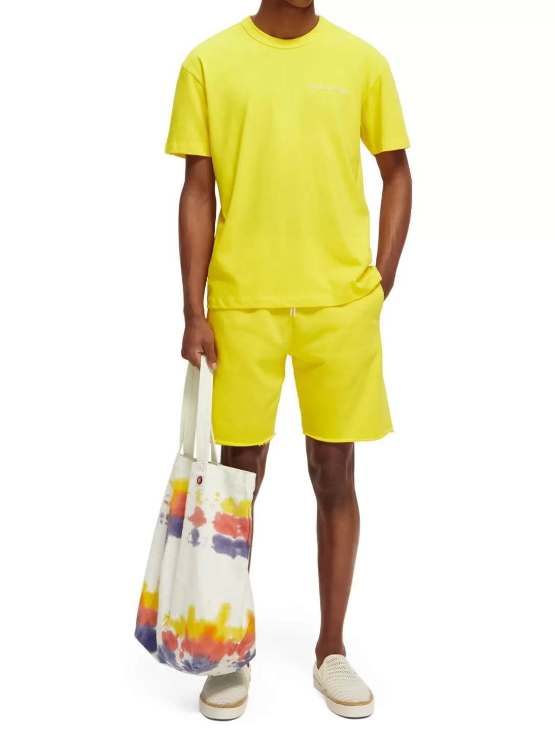 Scotch and Soda Unisex Organic Cotton Sweat Shorts Sunshine Hot