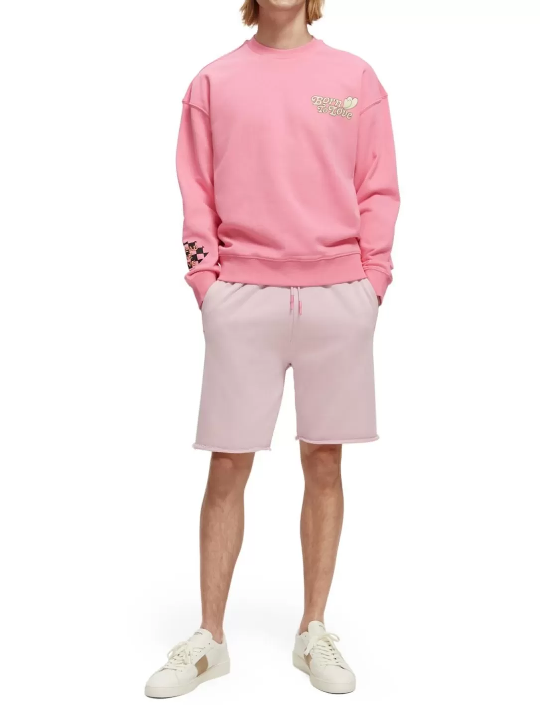 Scotch and Soda Unisex Organic Cotton Sweat Shorts Stone Pink Fashion