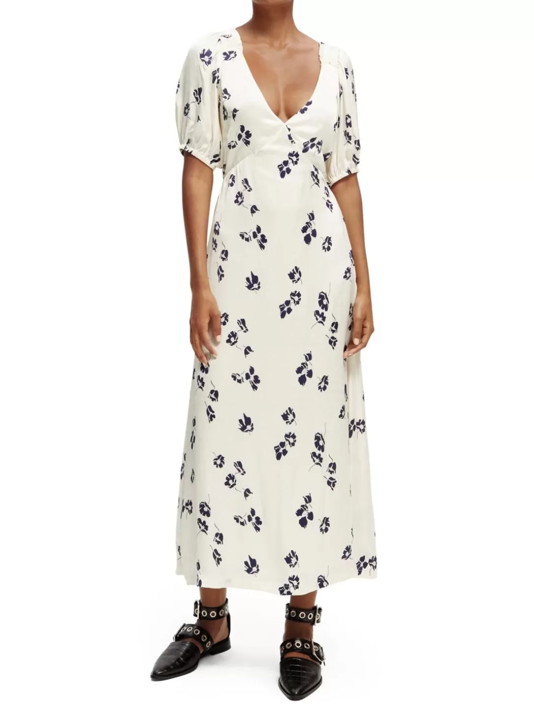 Scotch and Soda V-Neck Open Back Maxi Dress Tulips Cheap