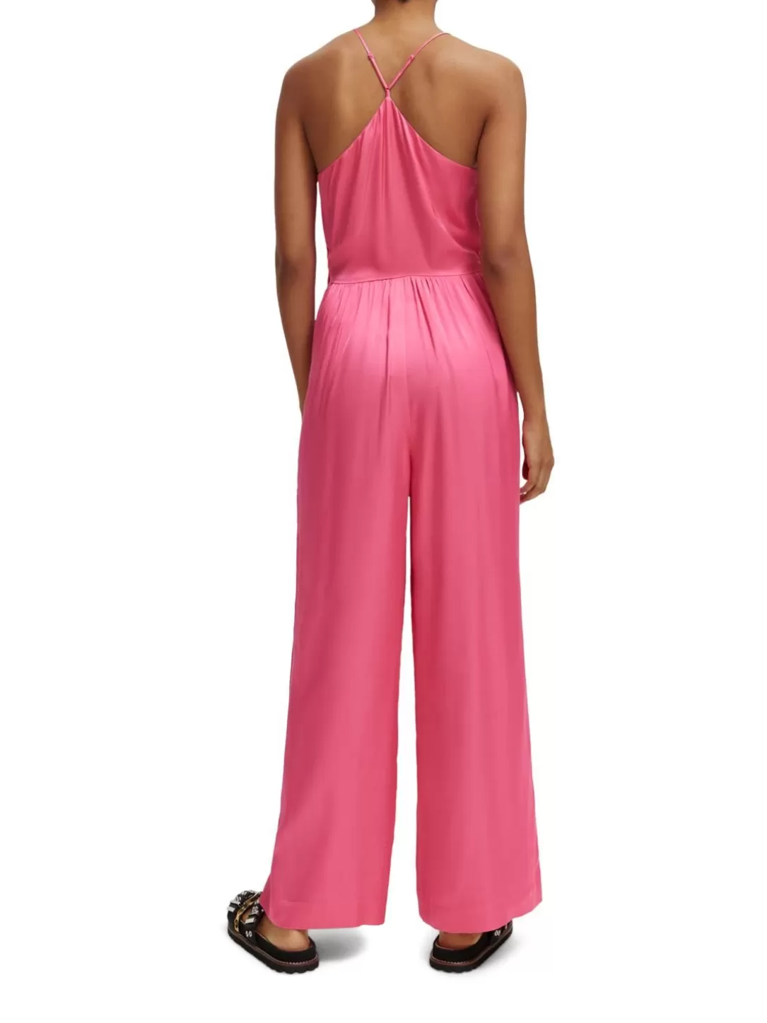 Scotch and Soda V-Neck Racerback Jumpsuit Pink Punch Cheap