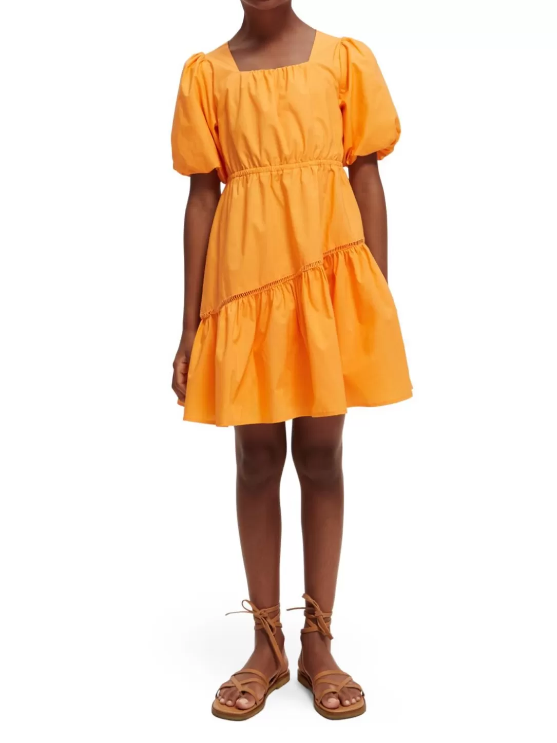 Scotch and Soda Voluminous Midi Dress Papaya Cheap