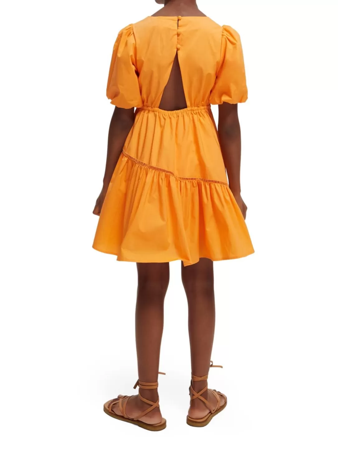 Scotch and Soda Voluminous Midi Dress Papaya Cheap