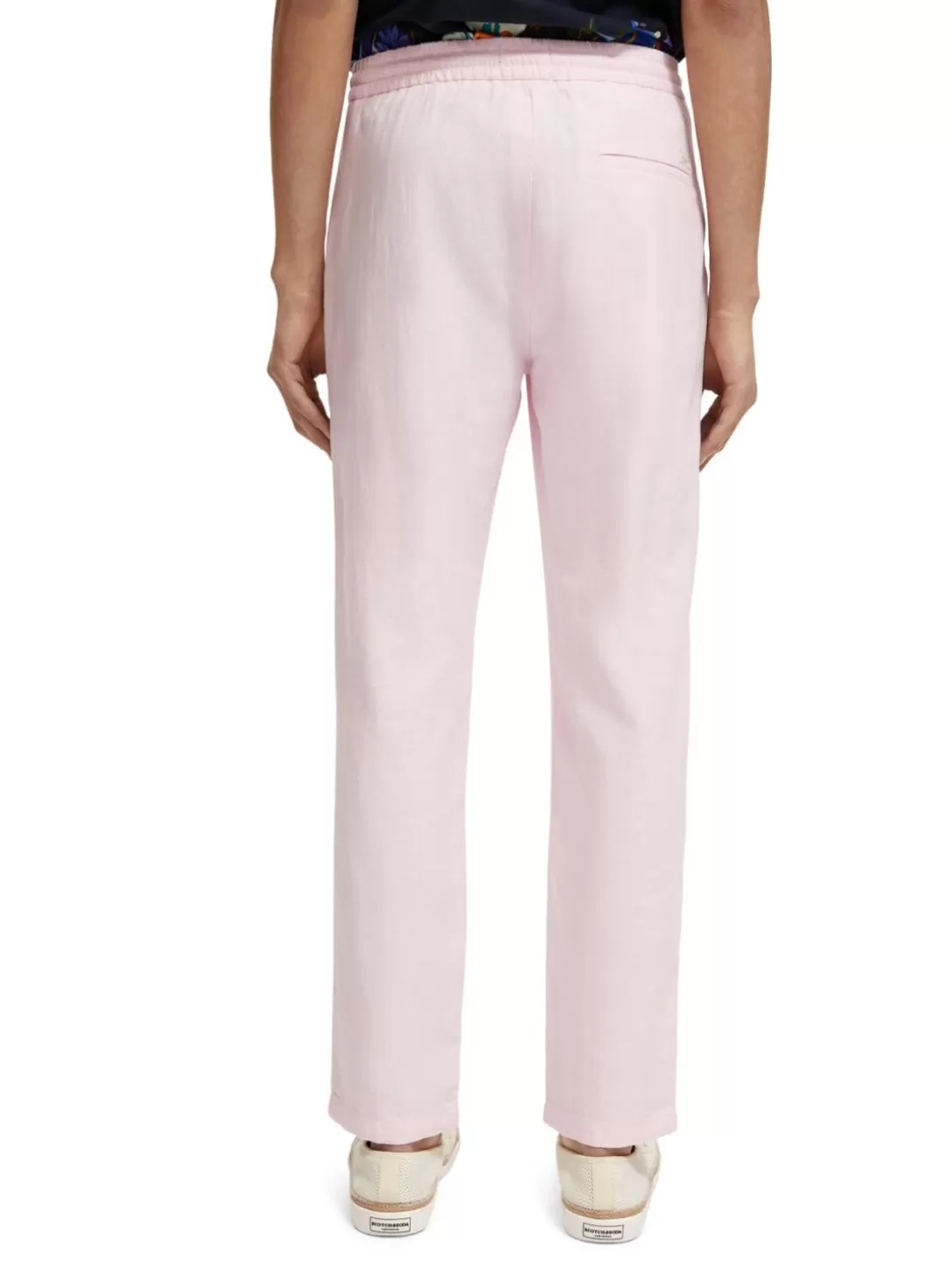 Scotch and Soda Warren Straight Leg Linen-Blended Jogger Rose Cheap