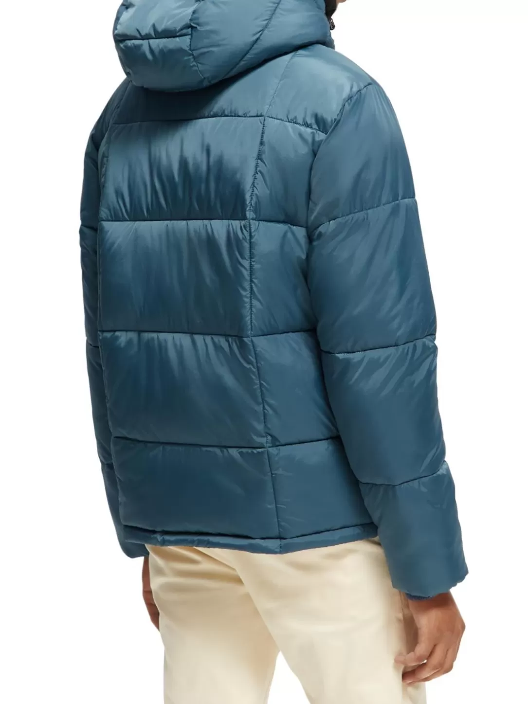 Scotch and Soda Water-Repellent Hooded Puffer Jacket Steel Outlet