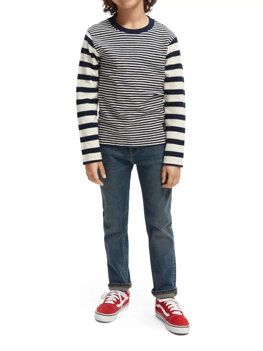 Scotch and Soda Yarn-Dyed Organic Cotton Long-Sleeved T-Shirt Combo A Outlet