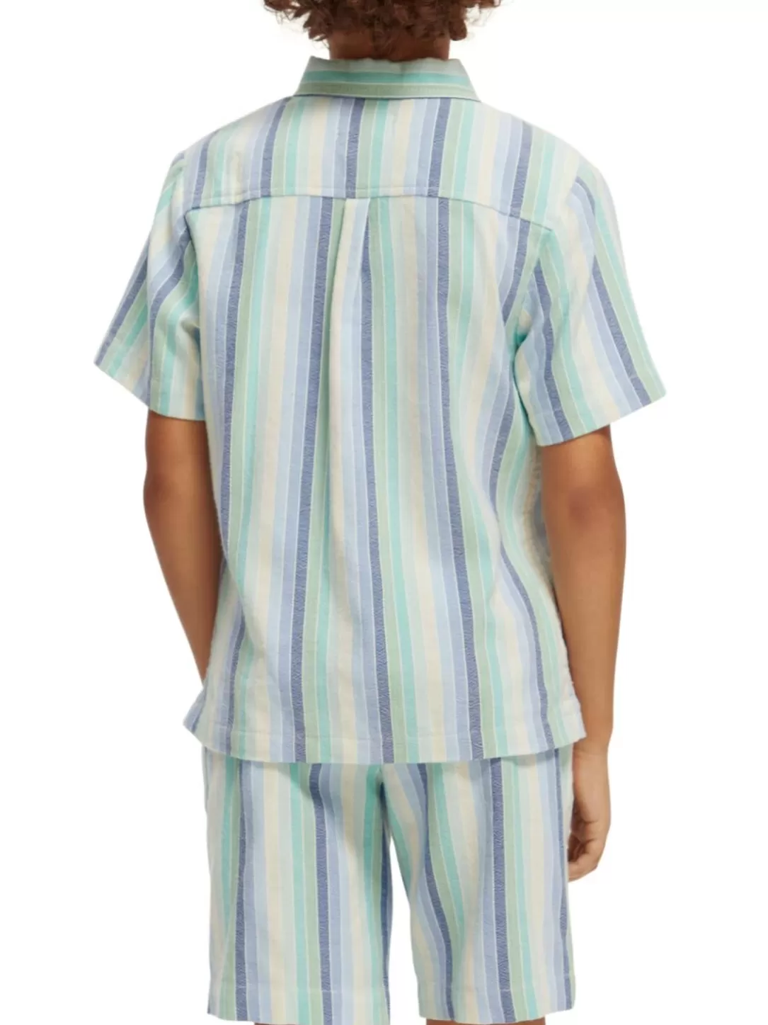 Scotch and Soda Yarn-Dyed Stripe Short-Sleeved Shirt Gradient Stripe Cheap